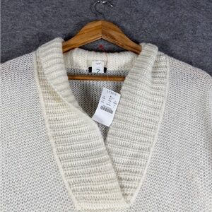 Crew Ivory Chunky Shawl Collar Knit Sweater Style 20824